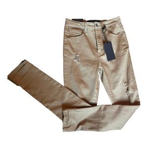 Elegant Tan Skinny Jeans for Women